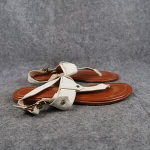 Joe Boxer Shoes Womens 8 Sandal Slingback Casual Flat Comfort Buckle Strap White